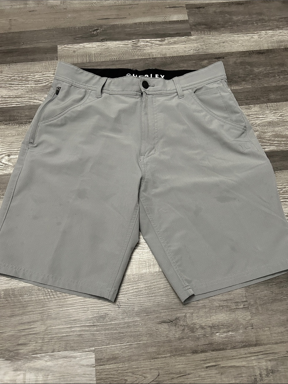Hurley Men's Light Gray Flat Front Performance Shorts